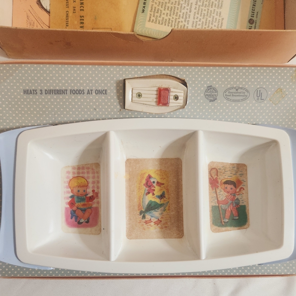 General Electric Vintage Baby Food Warmer Plate 1960s. Works